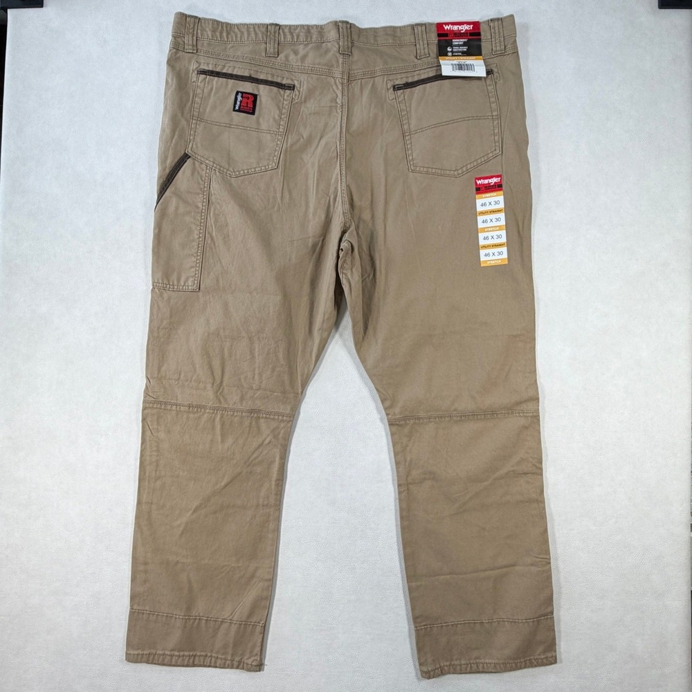 NEW Wrangler Riggs Workwear Mens 46x30 Utility Straight Leg Pants Tan 103W031EW - Picture 2 of 13